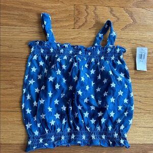 Old Navy Blue Star Smocked Tank Top